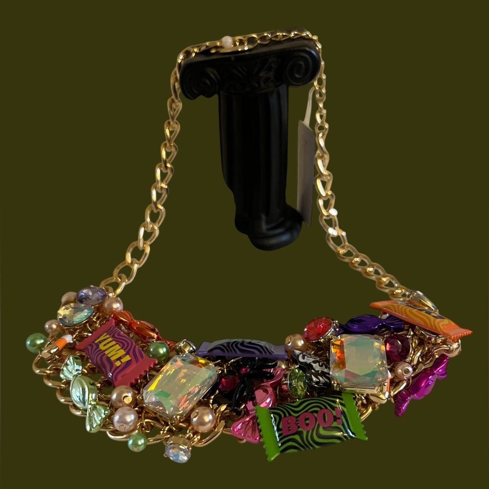 Betsey Johnson Gold Necklace with Multicolor Candy Charms - Picture 4 of 16